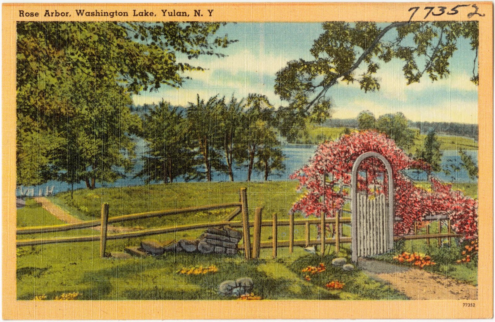 Rose arbor, Washington Lake, Yulan, N. Y., Boston Public Library - undated