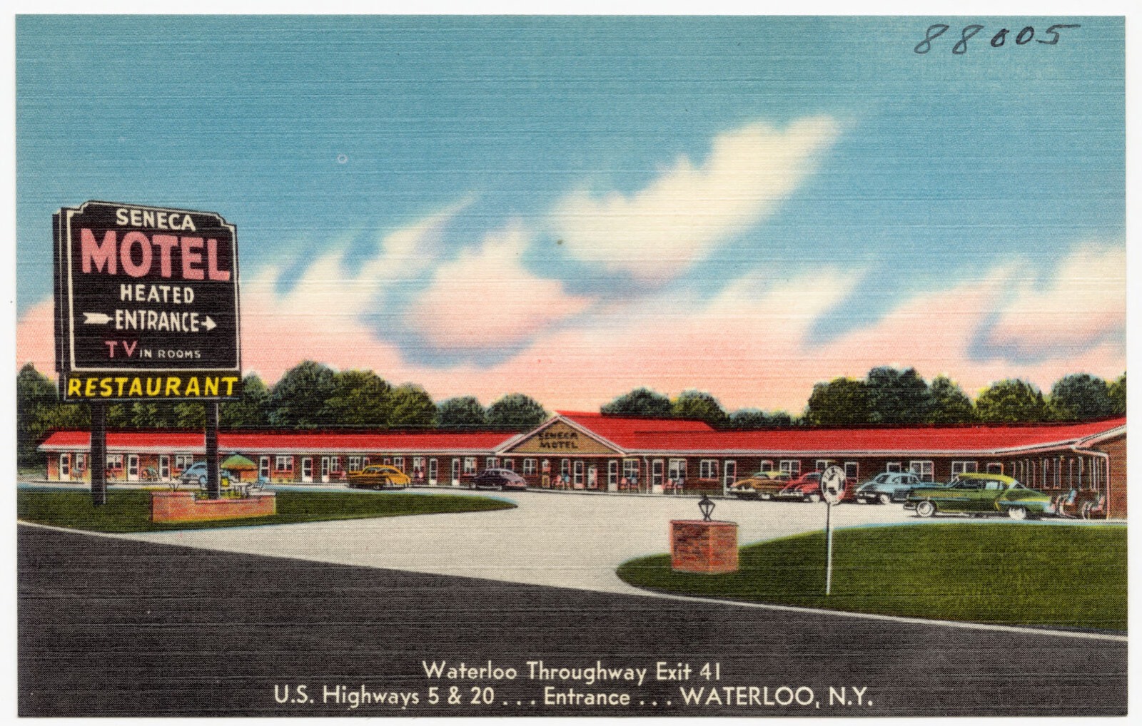 Waterloo Throughway Exit 41, U.S. Highways 5 & 20, entrance, Waterloo, N. Y., Boston Public Library - undated