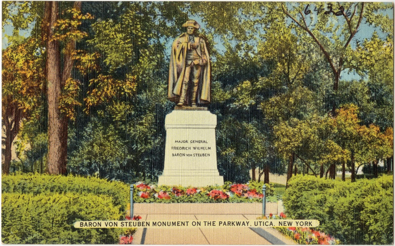 Baron Von Steuben Monument on the parkway, Utica, New York, Boston Public Library - undated