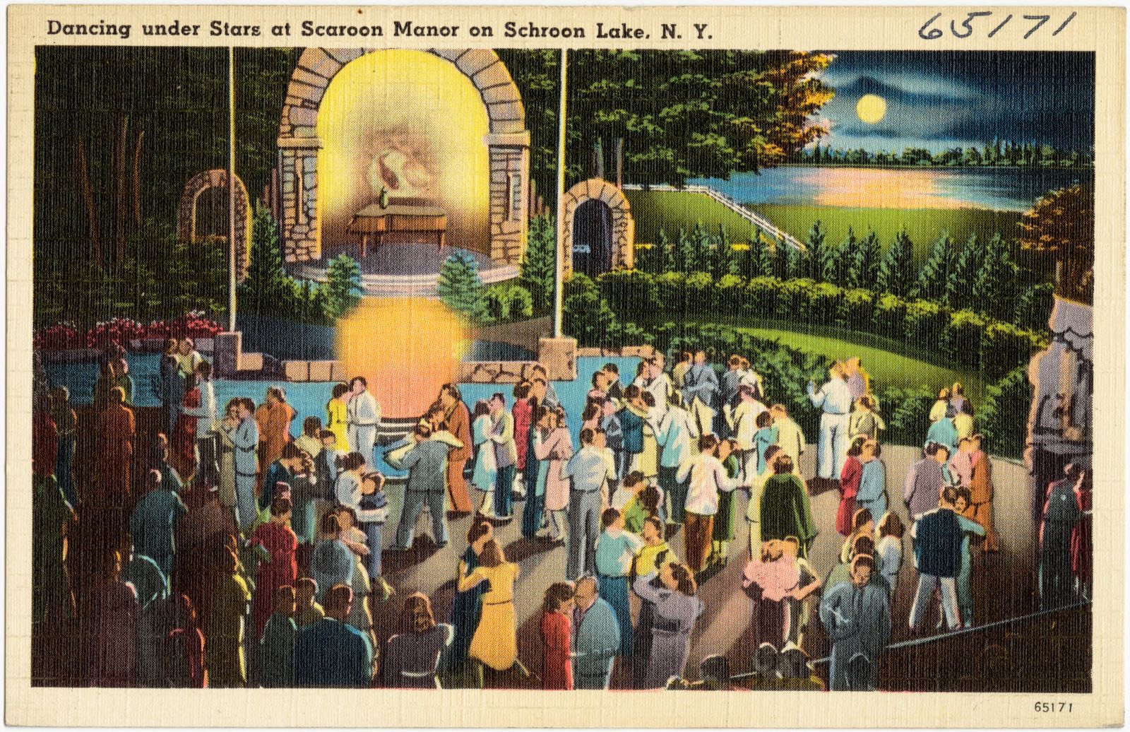 Dancing under stars at Scaroon Manor on Schroon Lake, N. Y., Boston Public Library - undated