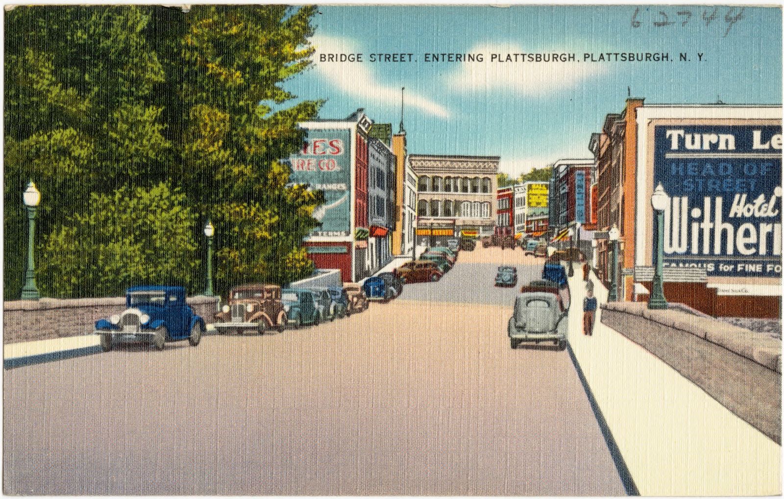 Bridge Street. Entering Plattsburgh, Plattsburgh, N. Y., Boston Public Library - undated