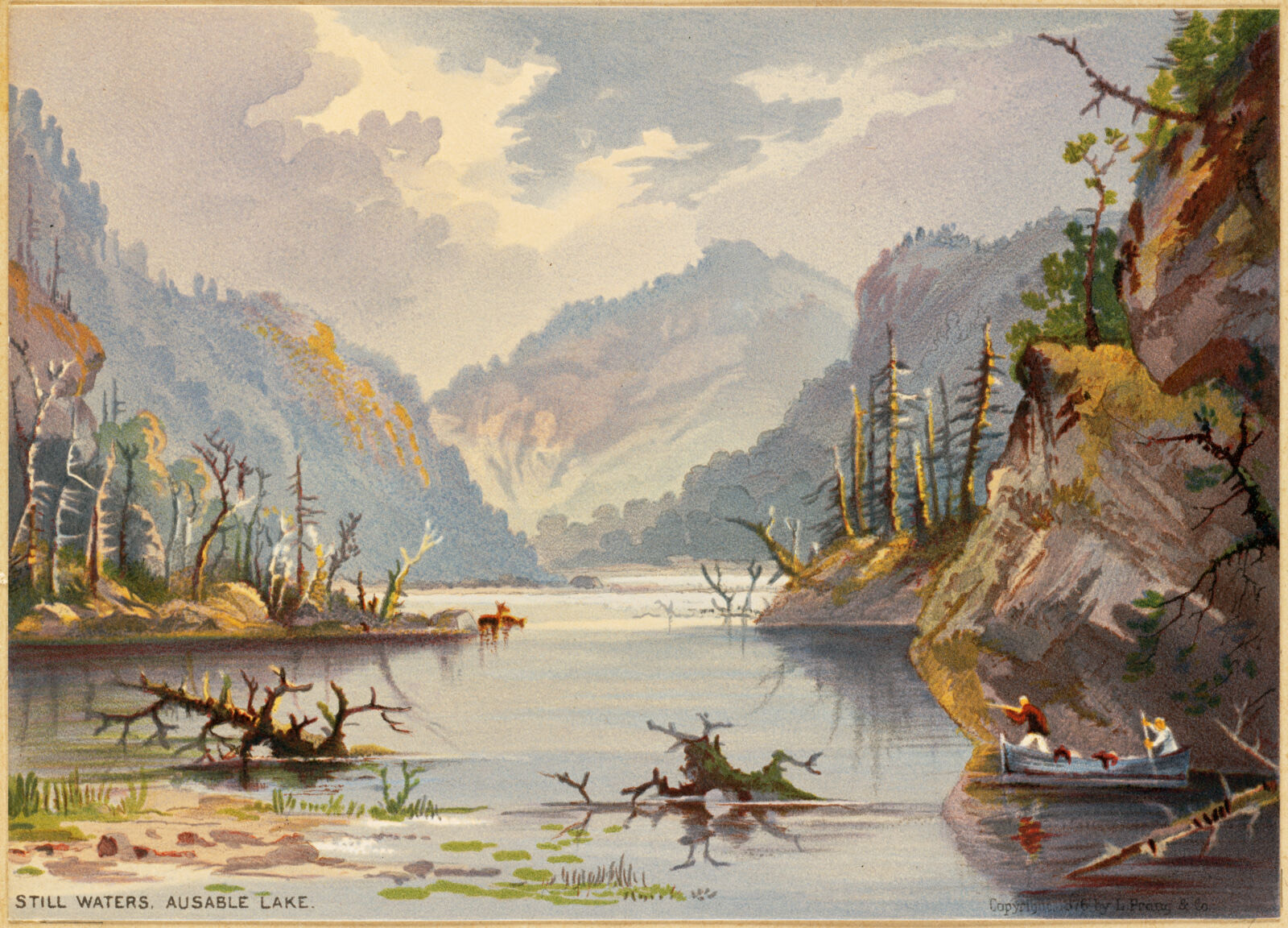 Still waters, Ausable Lake, Boston Public Library - undated