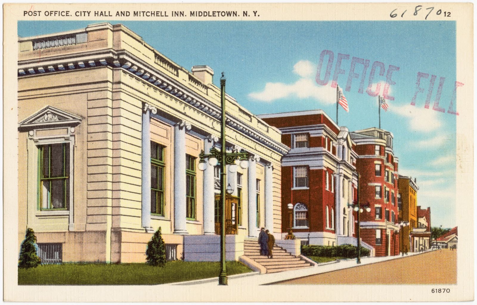 Post office, city hall and Mitchell Inn, Middletown, N. Y., Boston Public Library - undated