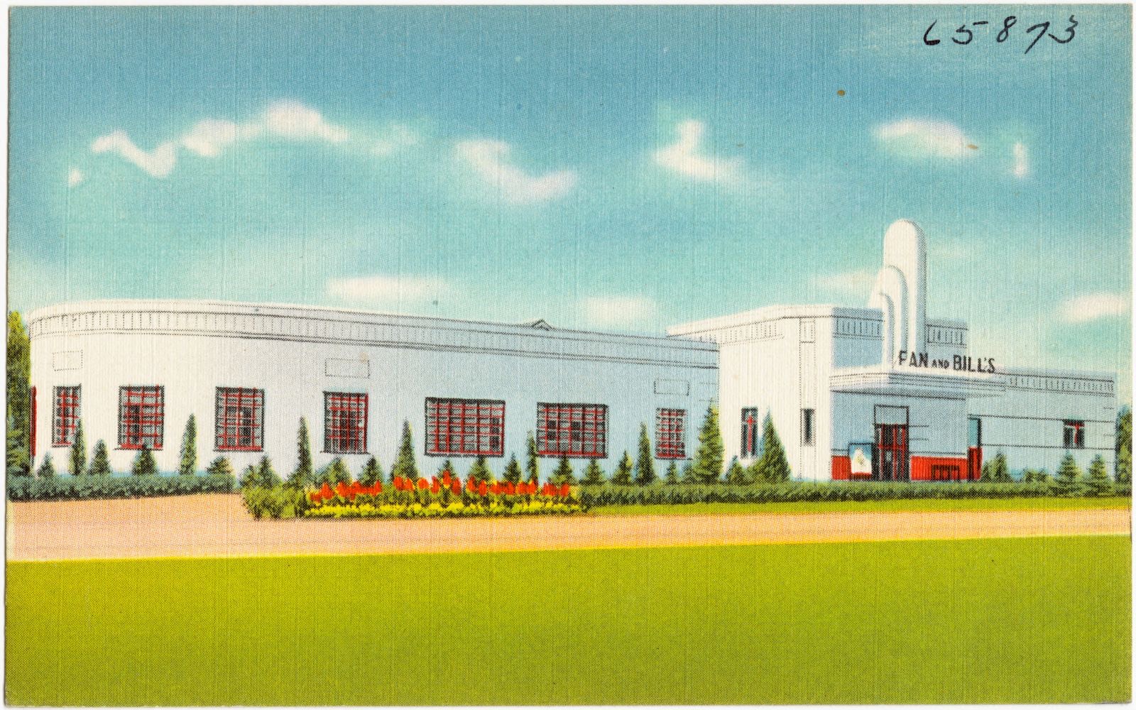 Fan and Bill's famous plank steak house of Miami Beach, 20 miles north of Saratoga on Glen Falls Lake George Road, N. Y. state, Boston Public Library - undated