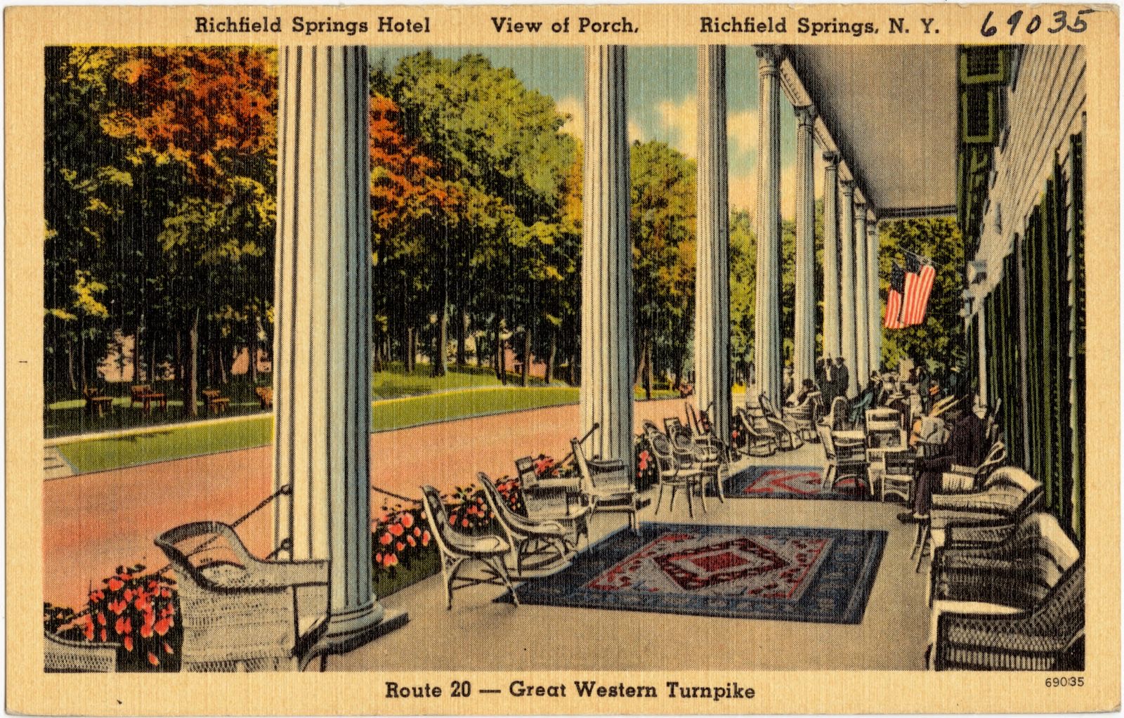 Richfield Springs Hotel, view of porch, Richfield Springs, N. Y., Boston Public Library - undated