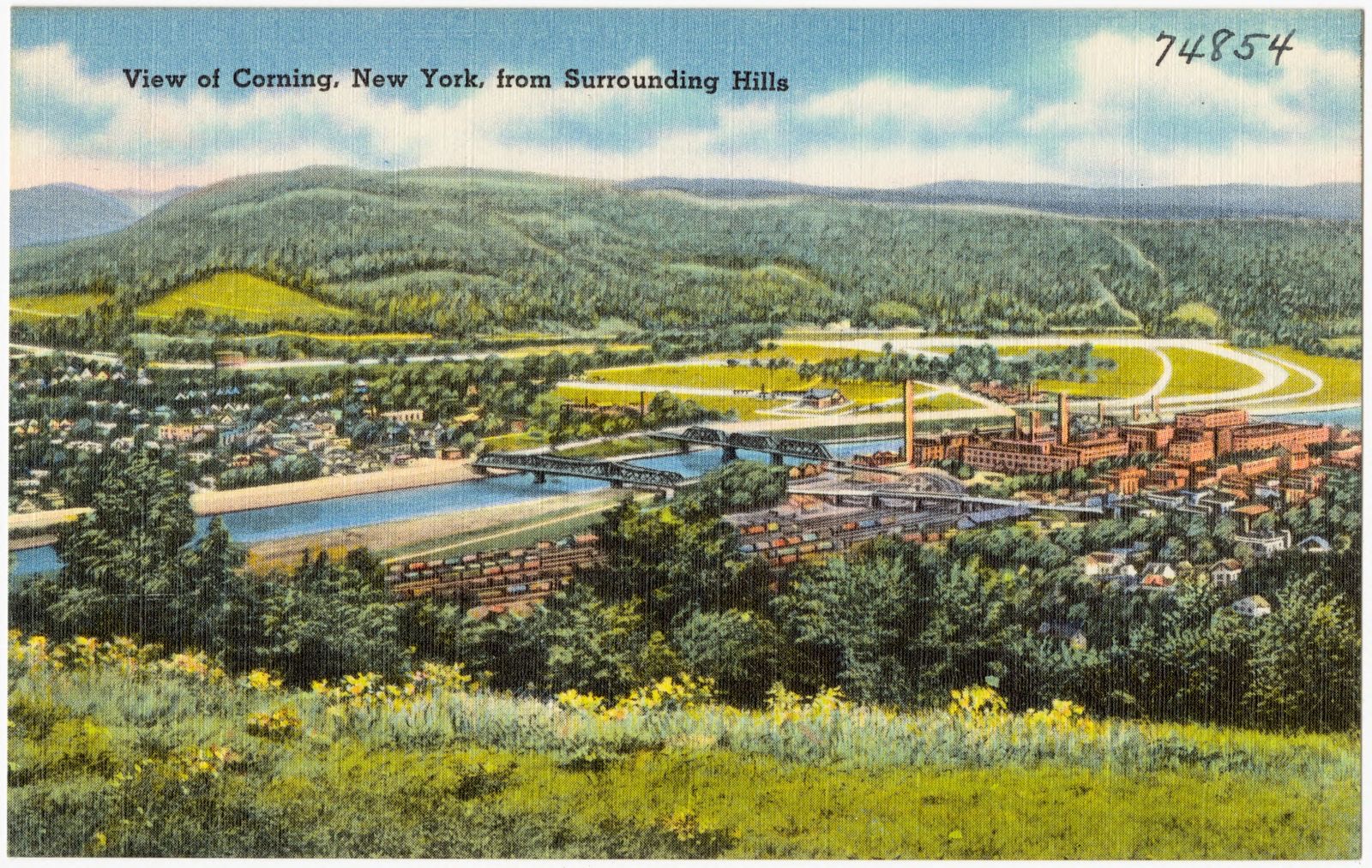 View of Corning, New York, from surrounding hills, Boston Public Library - undated