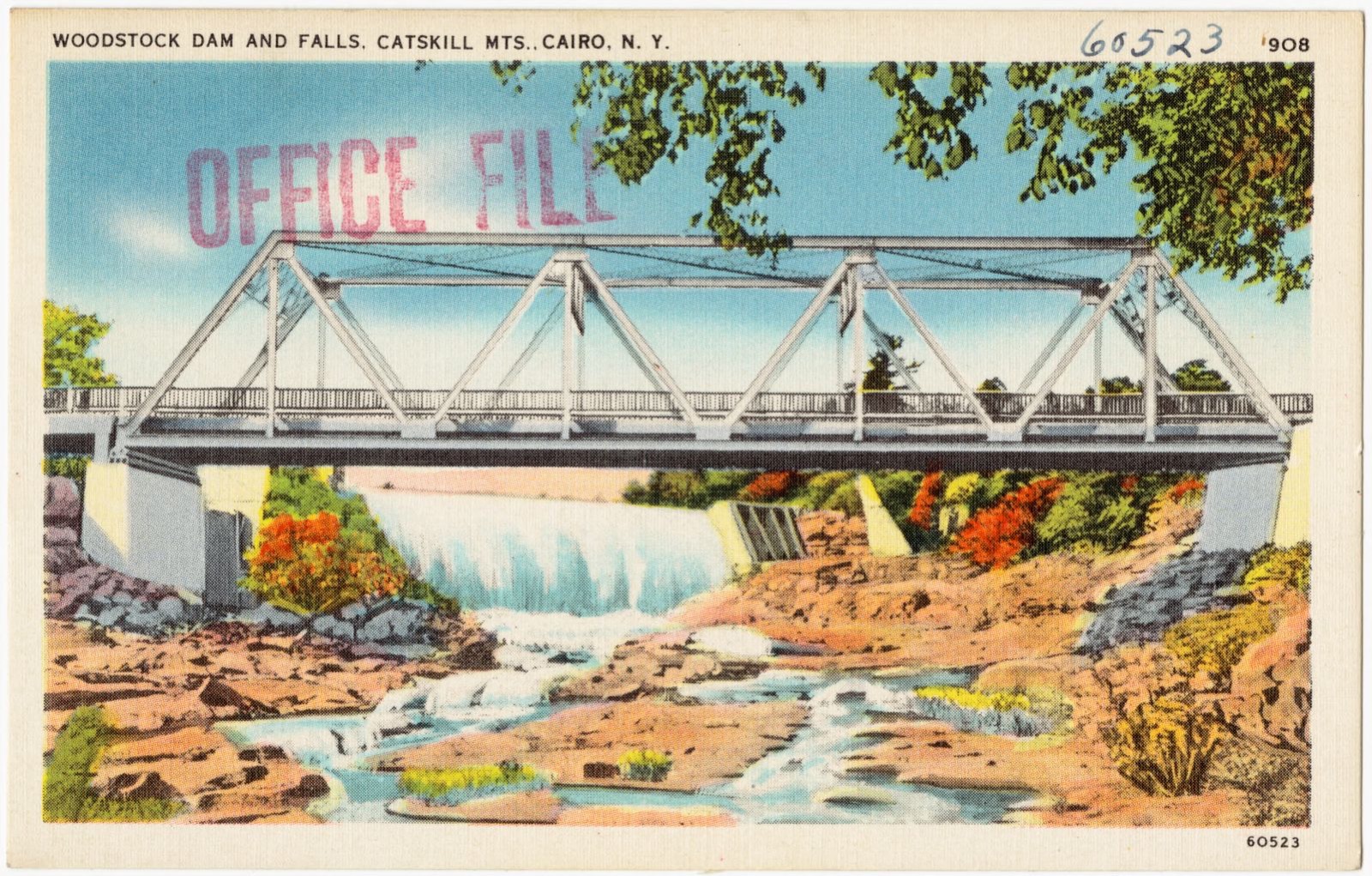 Woodstock Dam and Falls, Catskill Mts., Cairo, N. Y., Boston Public Library - undated