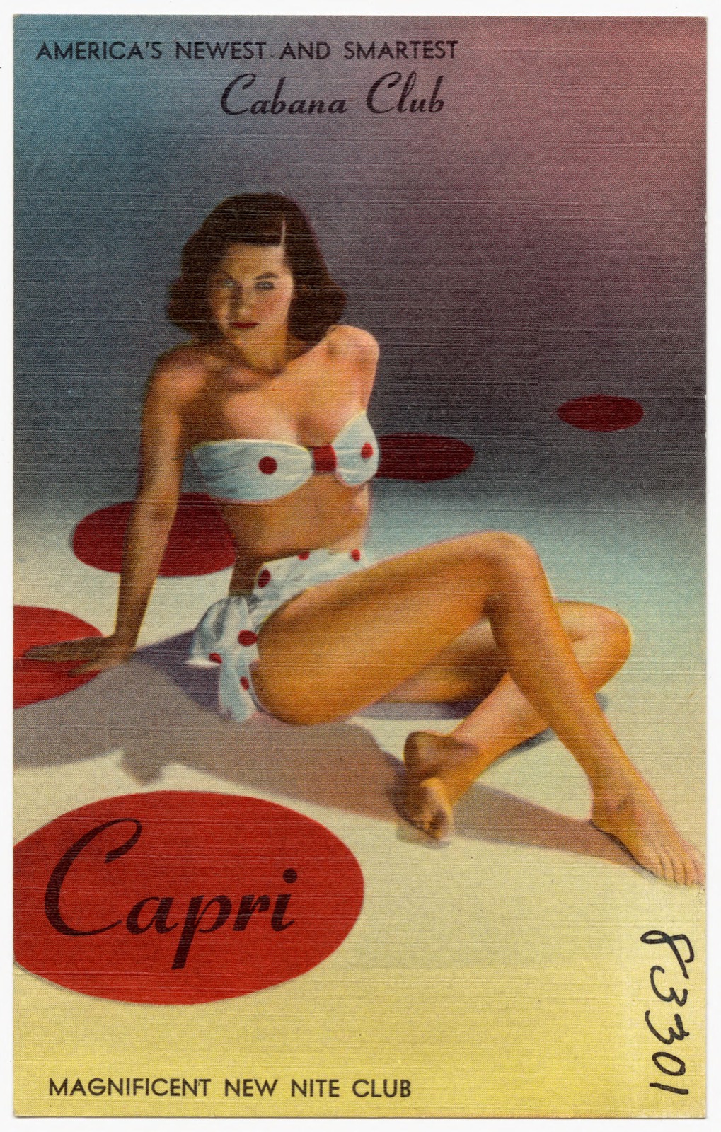 Capri, America's newest and smartest cabana club. Magnificent new nite club, Boston Public Library - undated
