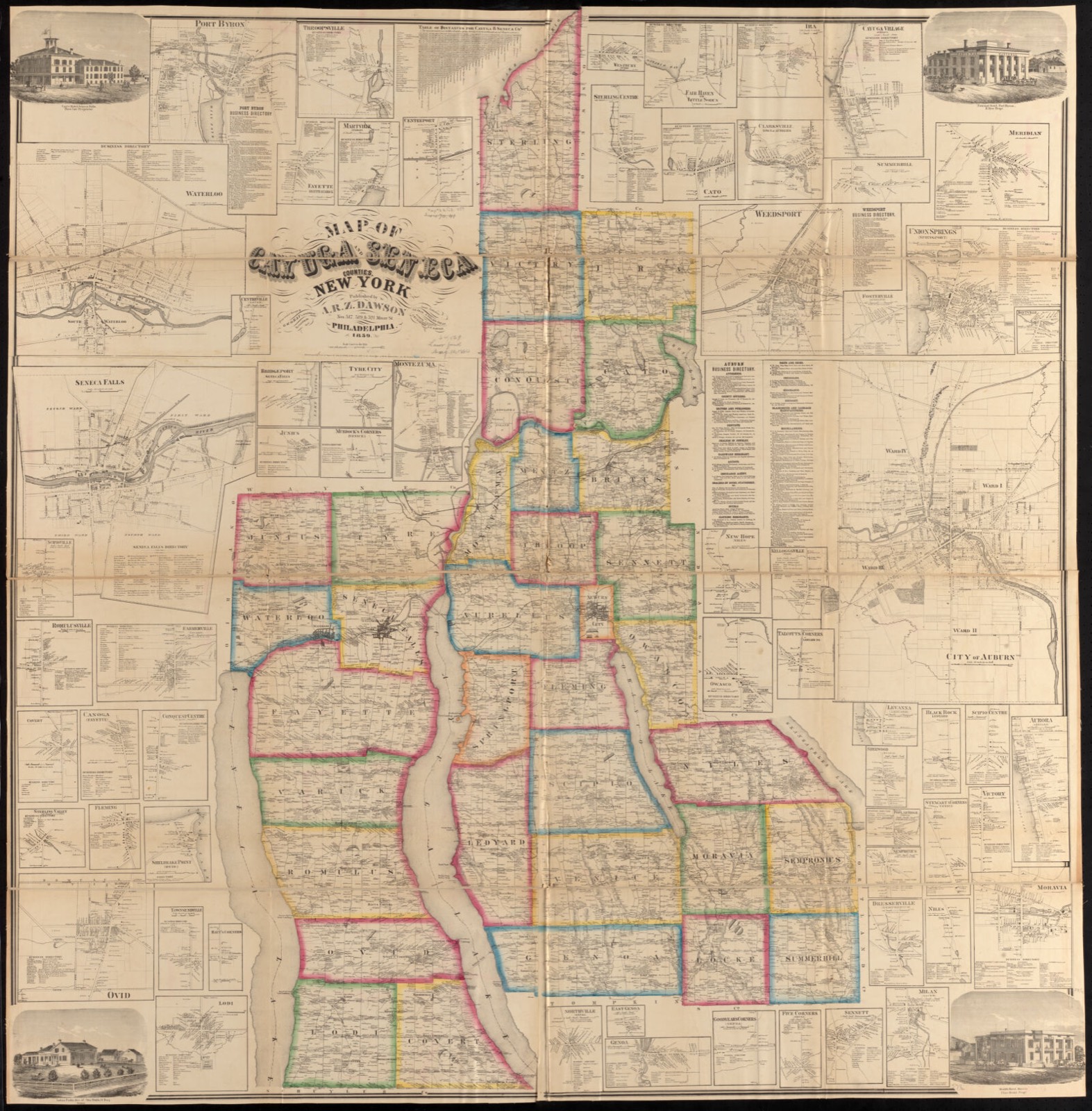 Map of Cayuga and Seneca counties, New York, Boston Public Library - undated