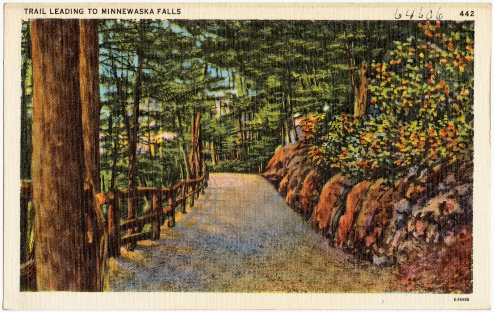 Trail leading to Minnewaska Falls, Boston Public Library - undated