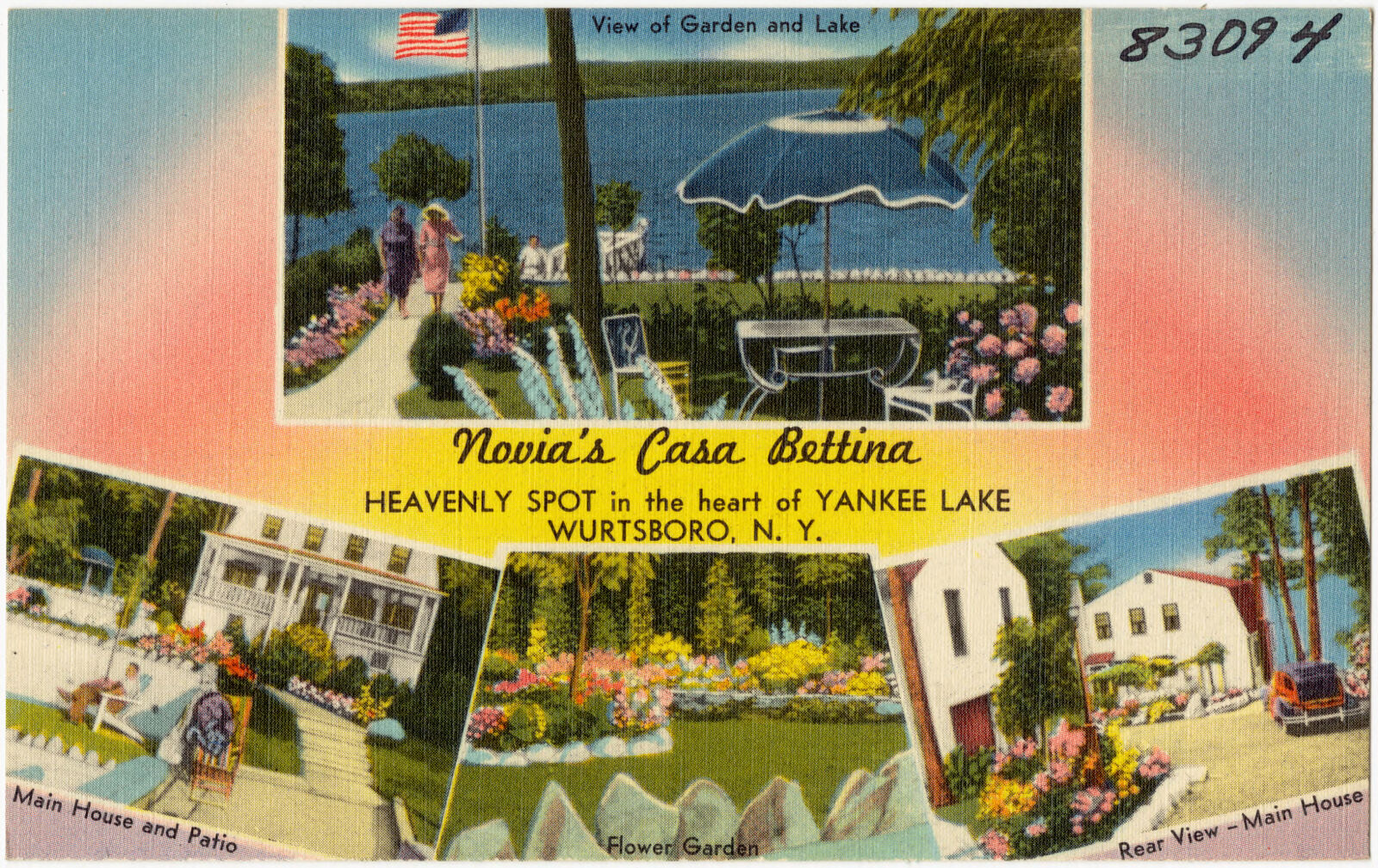 Novia's Casa Bettina, heavenly spot in the heart of Yankee Lake, Wurtsboro, N. Y., Boston Public Library - undated