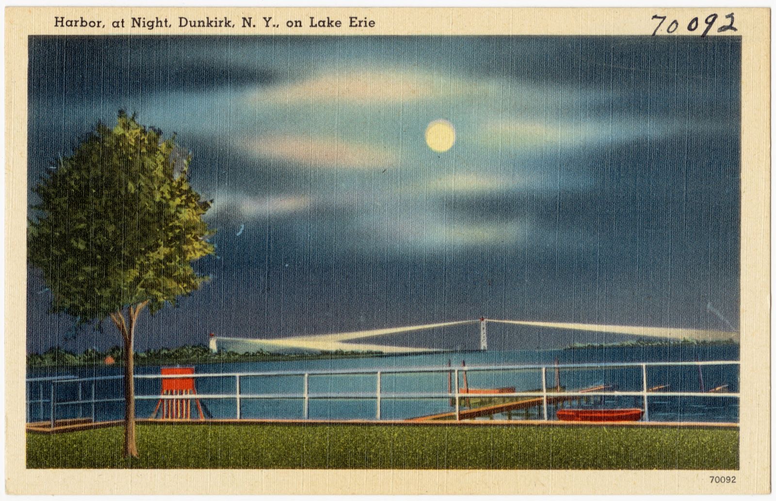 Harbor, at night, Dunkirk, N. Y., on Lake Erie., Boston Public Library - undated