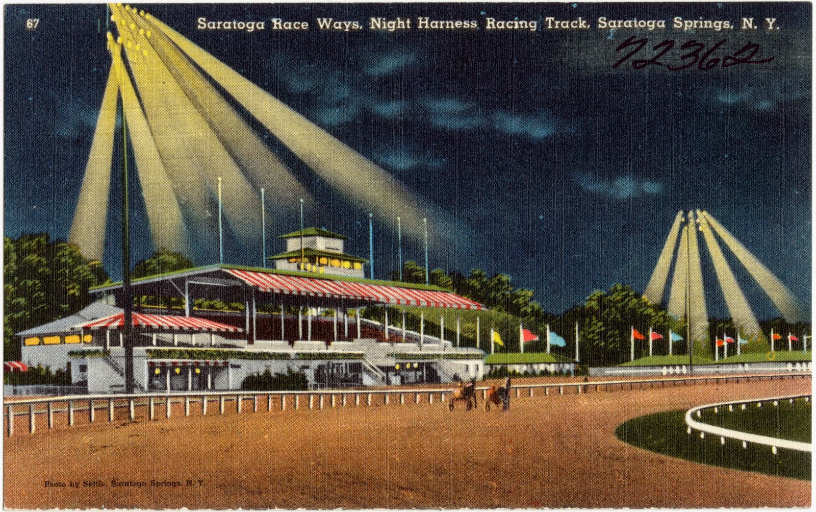 Saratoga Race Ways, Night Harness Racing Track, Saratoga Springs, N. Y., Boston Public Library - undated