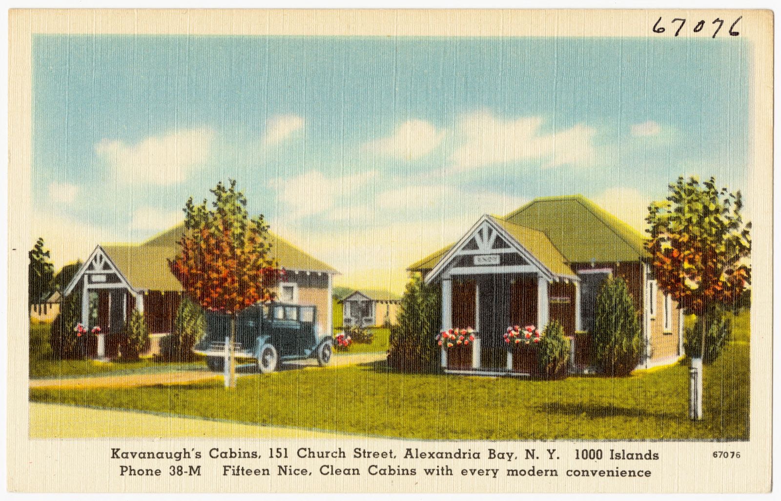 Kavanaugh's Cabins, 151 Church Street, Alexandria Bay, N. Y. 1000 Islands. Phone 38-M Fifteen nice, clean cabins with every modern convenience, Boston Public Library - undated