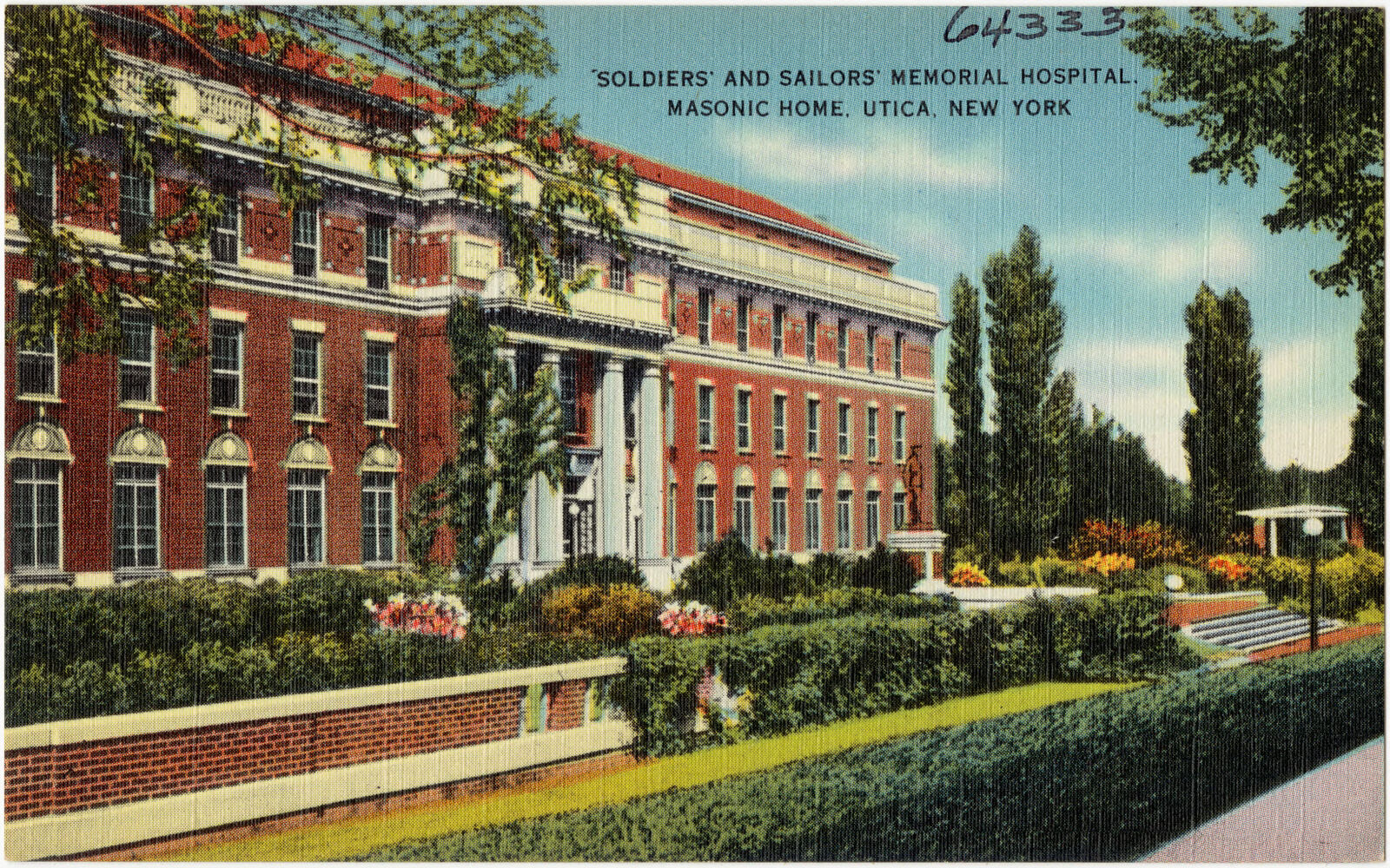 Soldiers' and Sailors' Memorial Hospital, Masonic Home, Utica, New York, Boston Public Library - undated