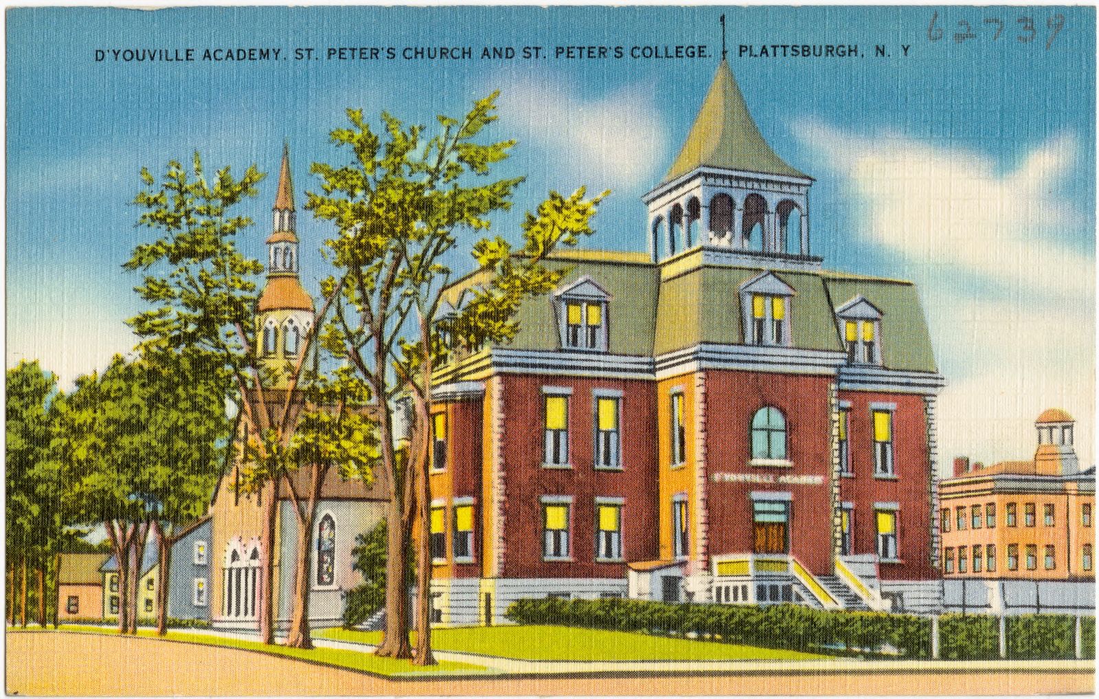 D' Youville Academy. St. Peter's Church and St. Peter's College. Plattsburgh, N. Y., Boston Public Library - undated