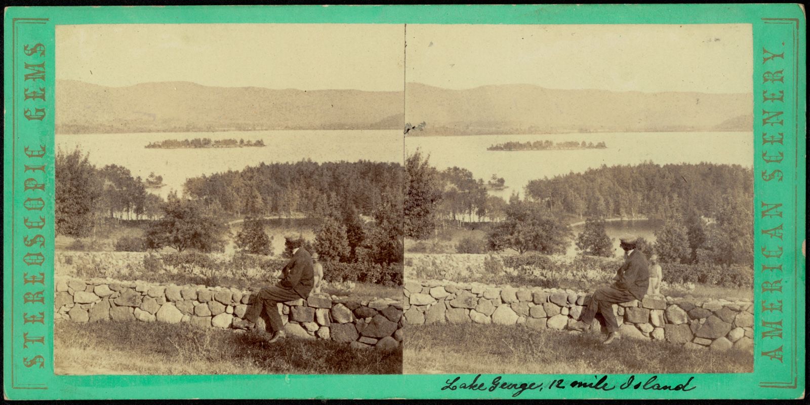 Lake George, N. Y. Twelve Mile Island in the middle distance, Boston Public Library - undated