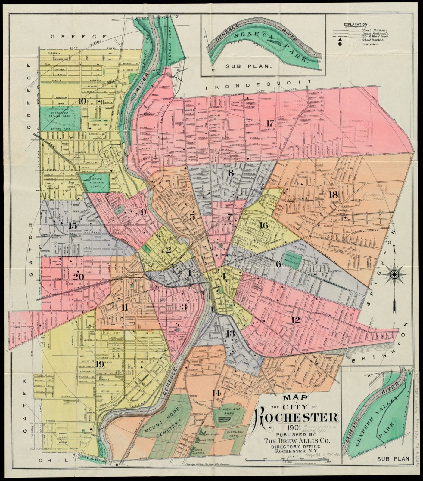 Map of the city of Rochester, Boston Public Library - undated