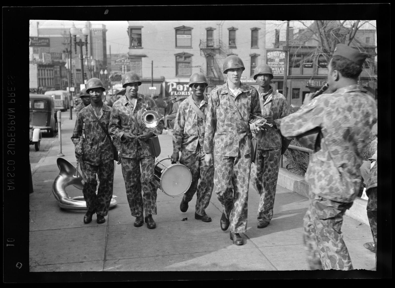 Jungleers walking in Schenectady, NY, Boston Public Library - undated