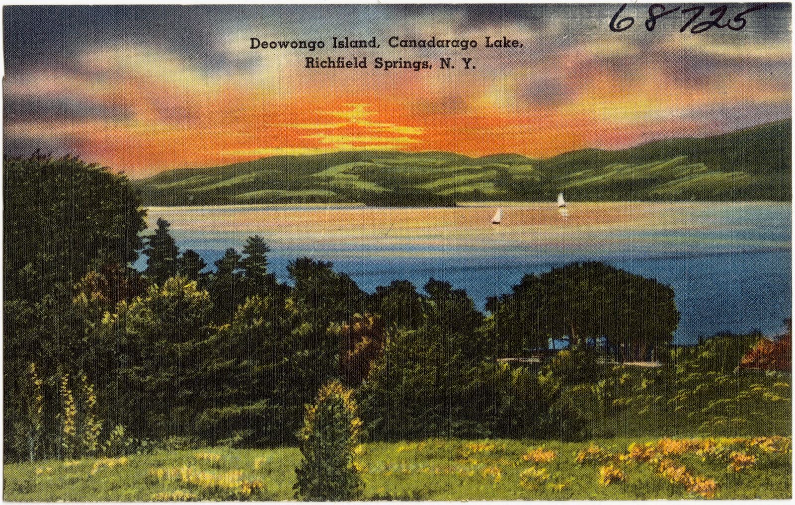 Deowongo Island, Canadarago Lake, Richfield Springs, N. Y., Boston Public Library - undated