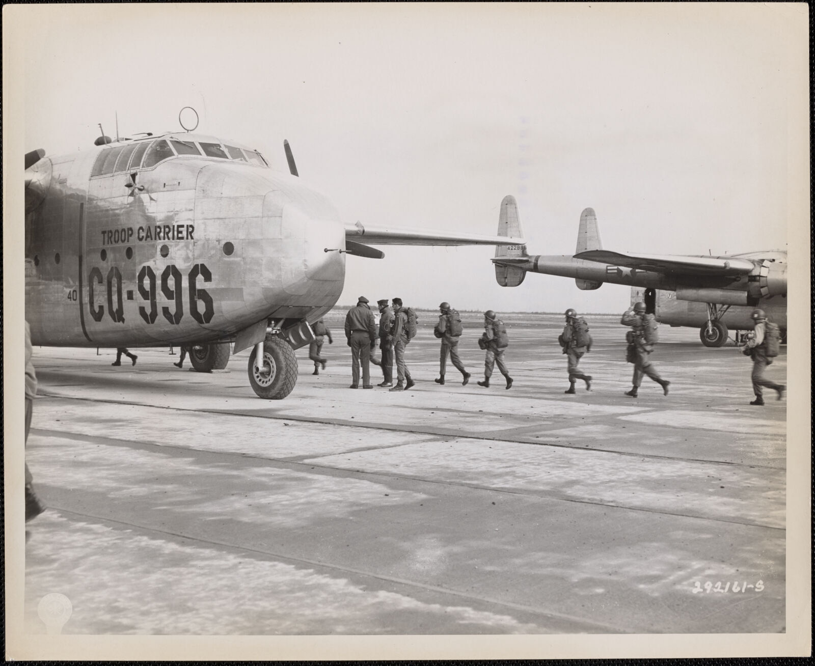 Men of the 505th board Giant C-82 packets for initial jump, American Legion Museum - undated