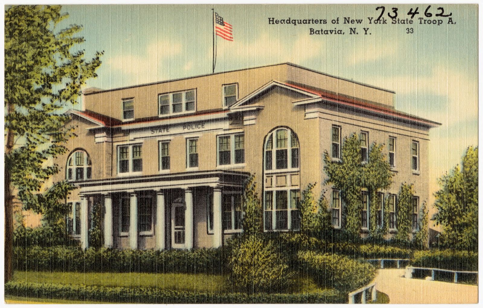 Headquarters of New York State Troop A, Batavia, N. Y., Boston Public Library - undated