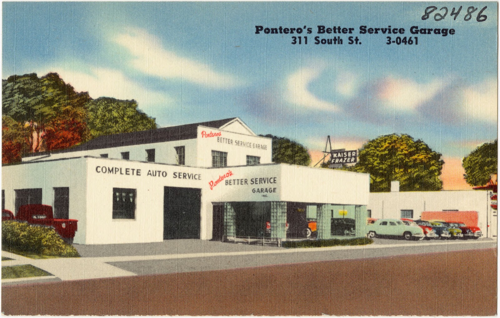 Pontero's Better Service Garage, 311 South St., 3-0461, Boston Public Library - undated