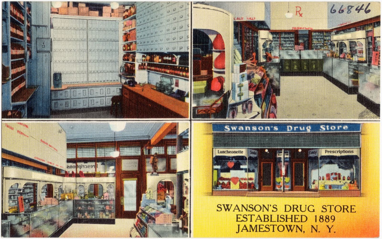 Swanson's Drug Store, established 1889, Jamestown, N. Y., Boston Public Library - undated