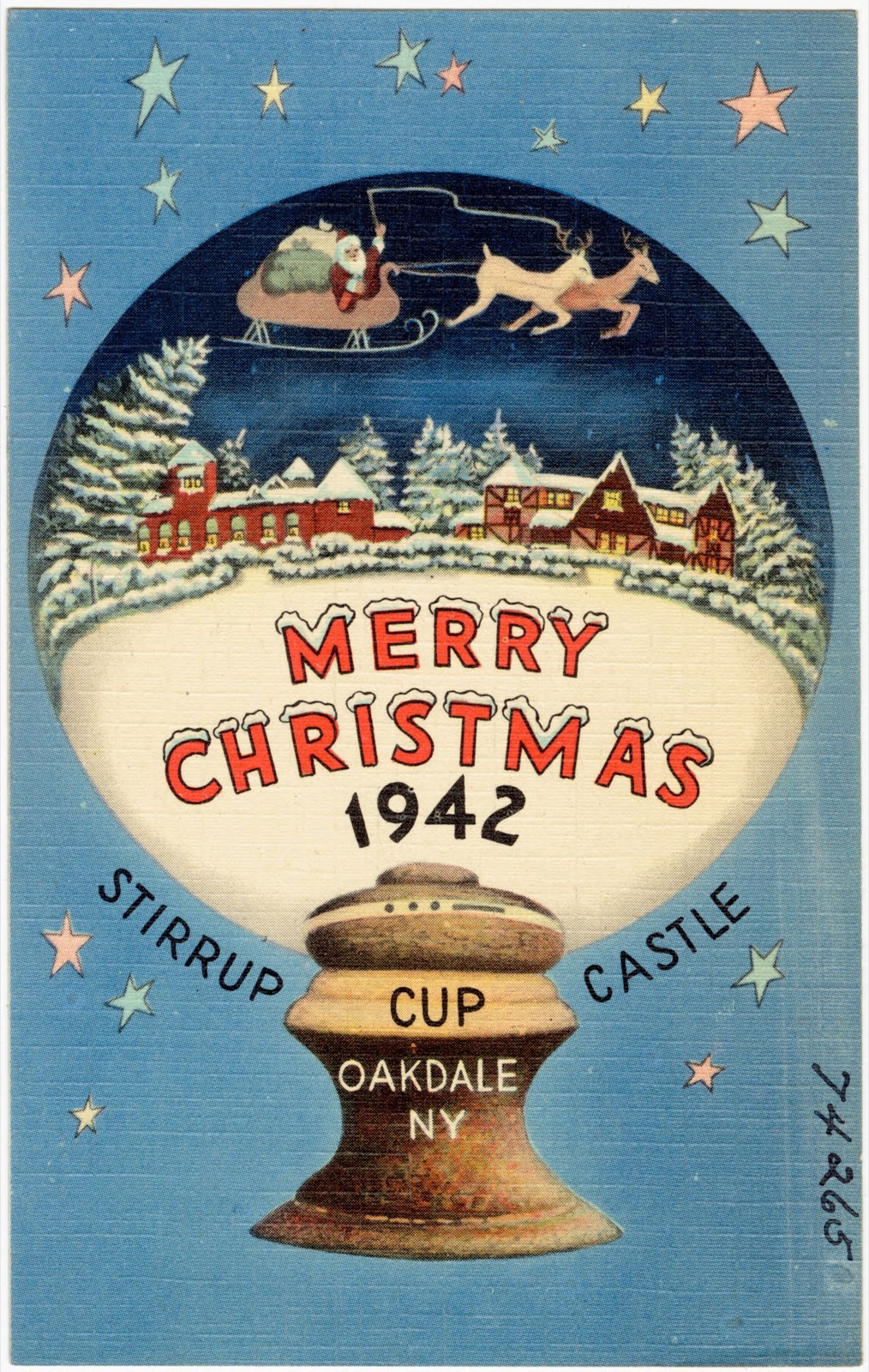 Merry Xmas, 1942. Stirrup Cup Castle. Oakdale, N. Y., Boston Public Library - undated