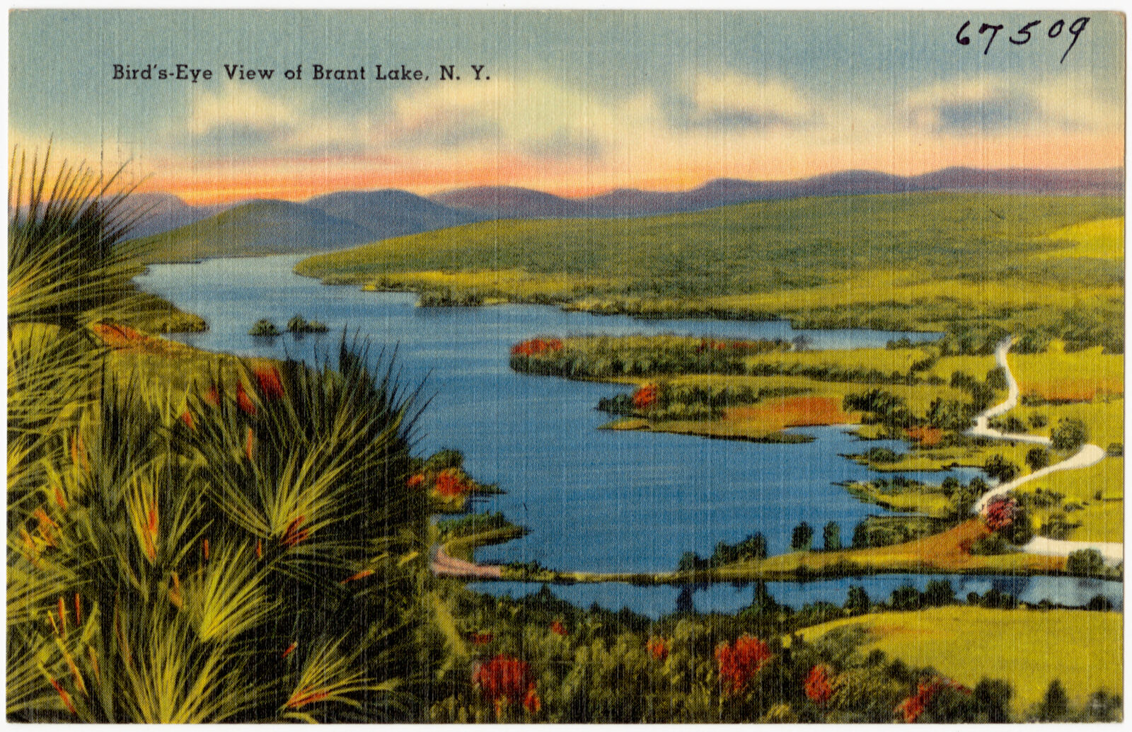 Bird's-eye view of Brant Lake, N. Y., Boston Public Library - undated