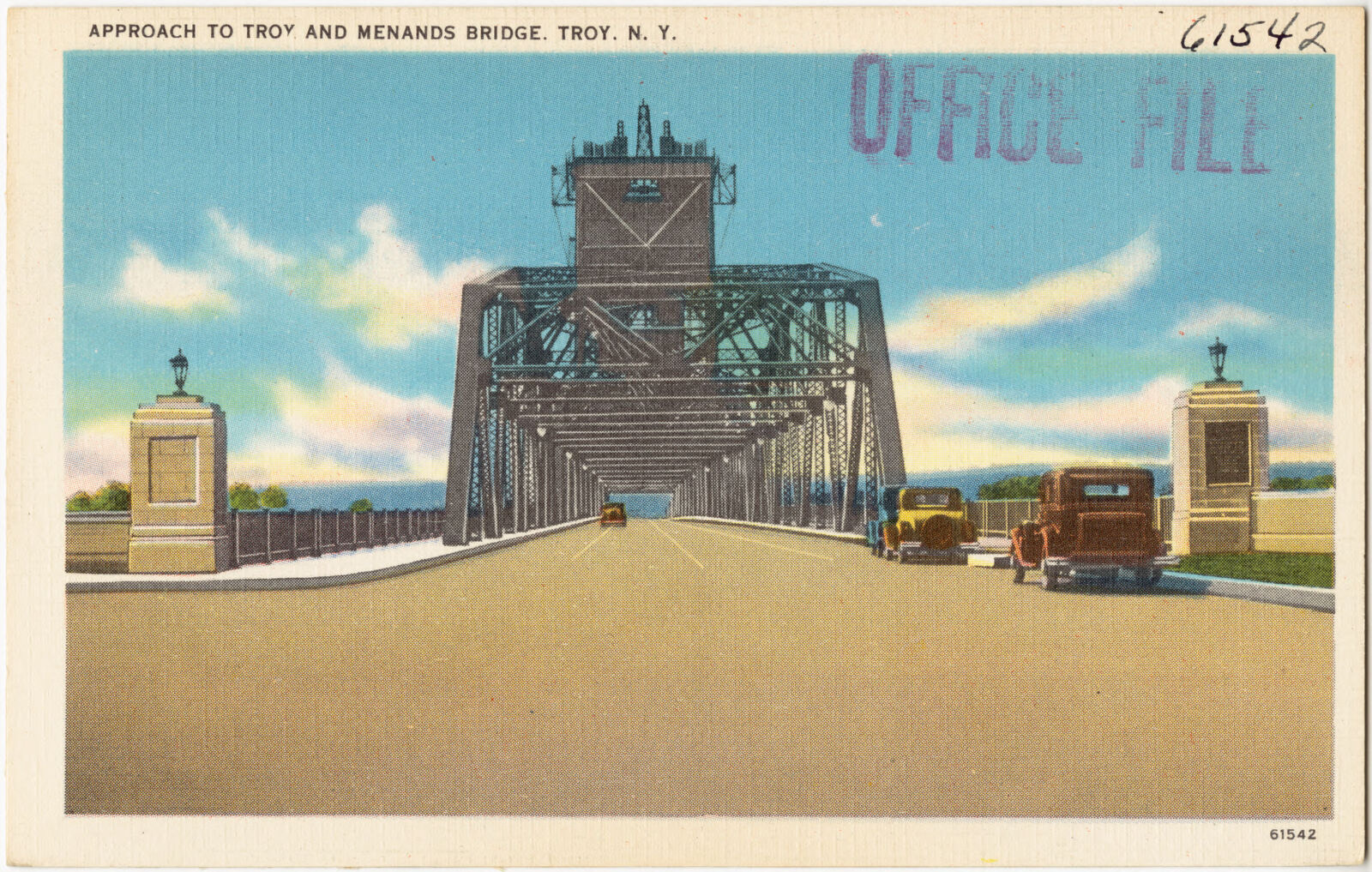 Approach to Troy and Menands Bridge, Troy, N. Y., Boston Public Library - undated