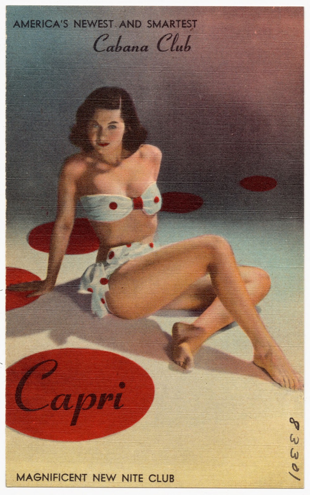 Capri, America's newest and smartest cabana club. Magnificent new nite club, Boston Public Library - undated