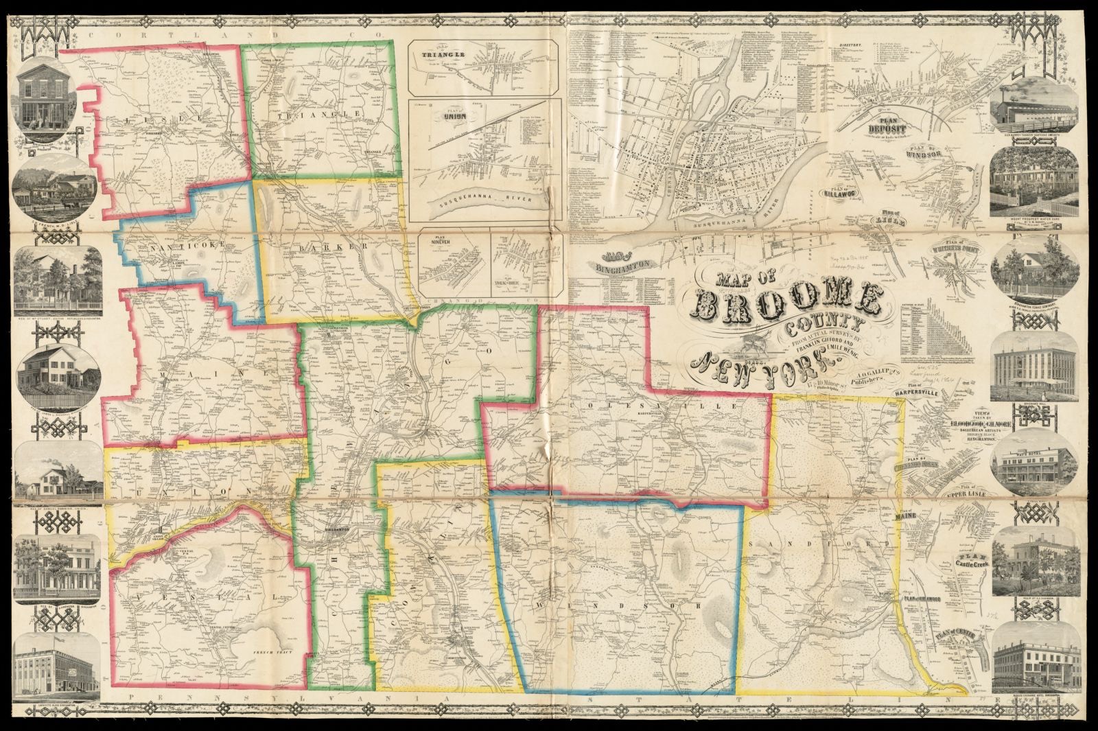 Map of Broome County, New York, Boston Public Library - undated