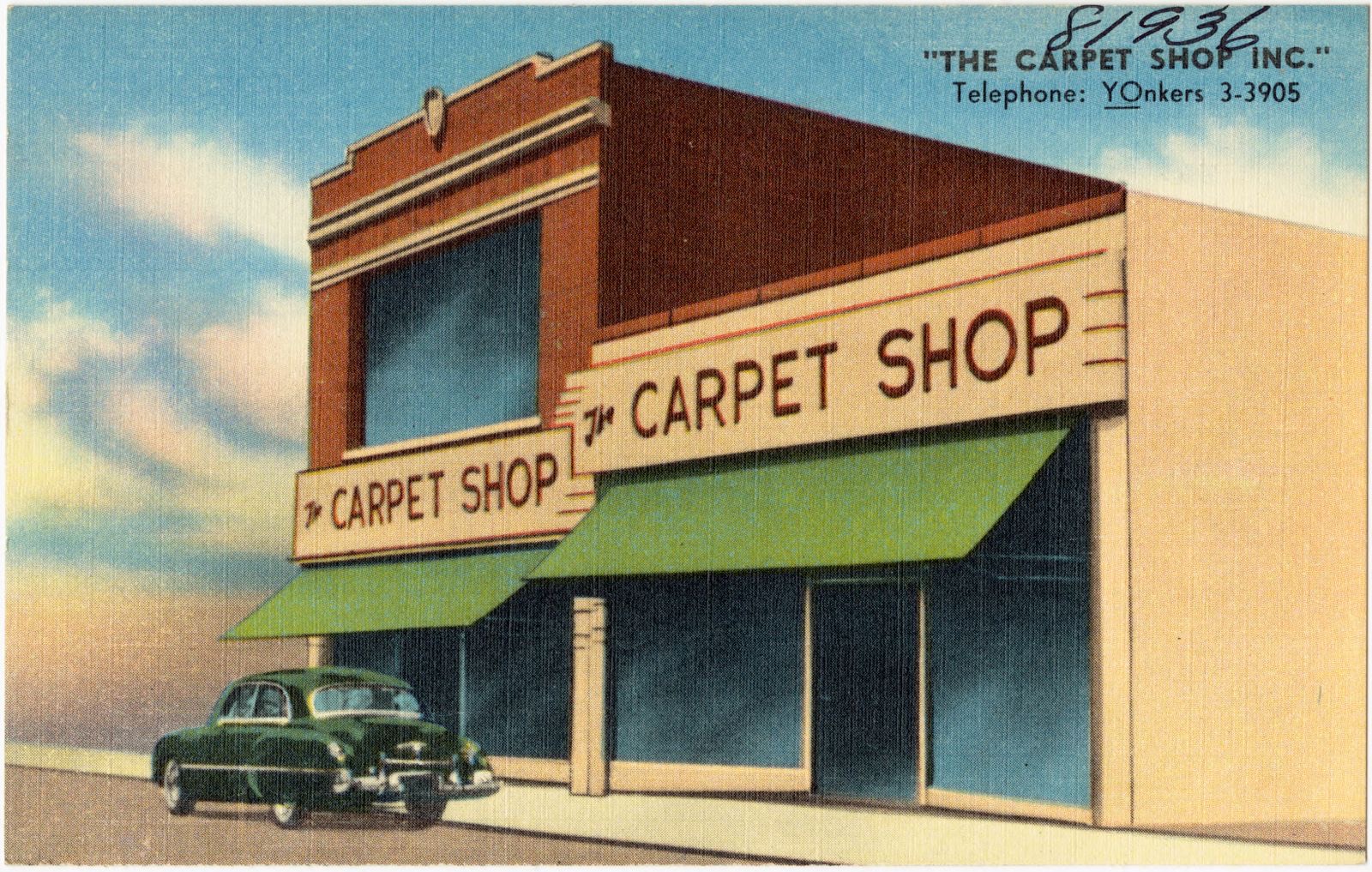 "The Carpet Shop Inc." Telephone: YOnkers 3-3905, Boston Public Library - undated