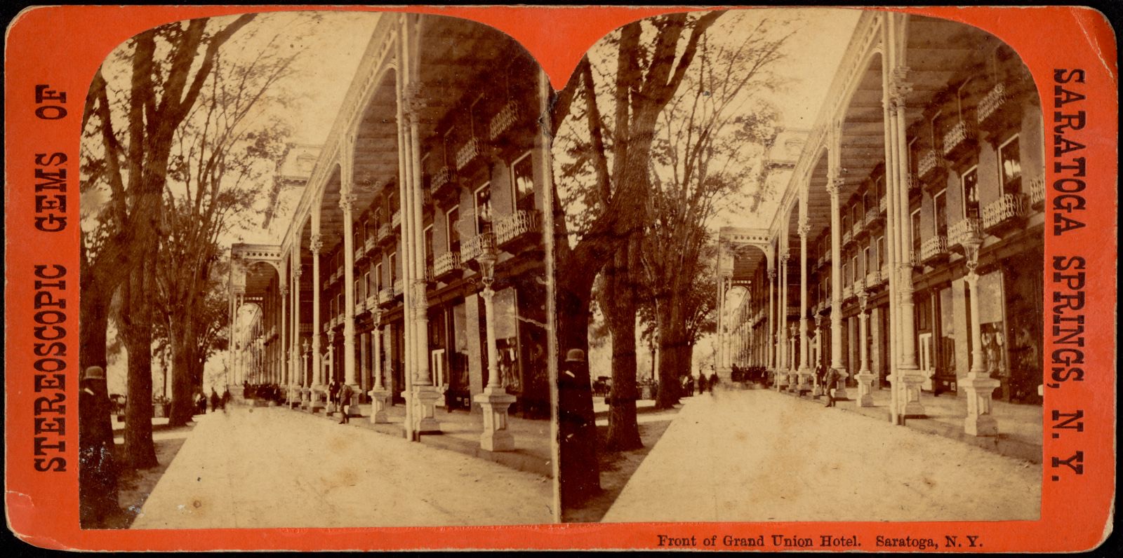 Front of Grand Union Hotel. Saratoga, N.Y., Boston Public Library - undated