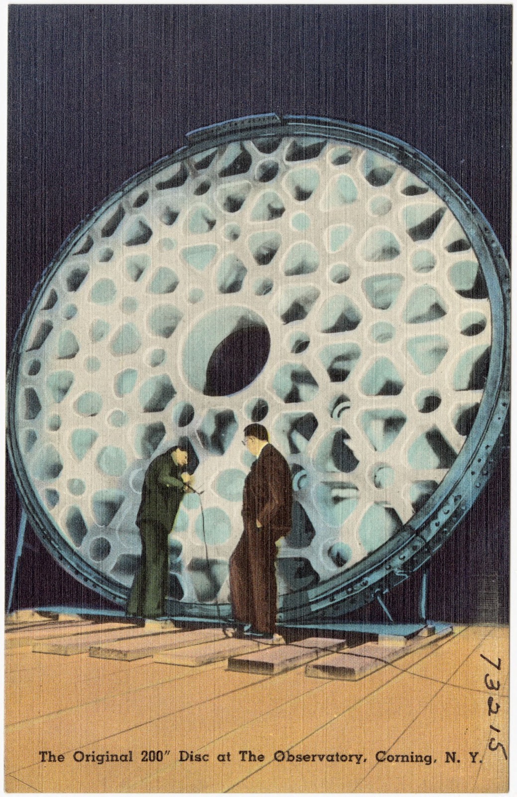 The original 200" disc at the observatory, Corning, N. Y., Boston Public Library - undated