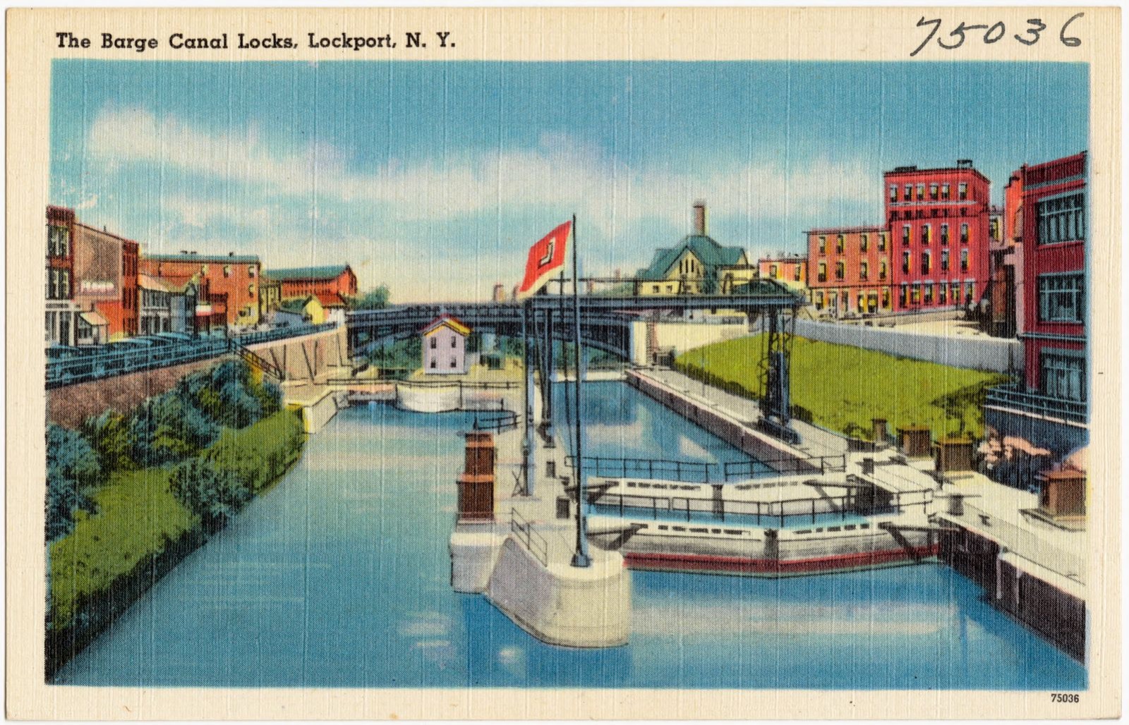 The Barge Canal locks, Lockport, N. Y., Boston Public Library - undated