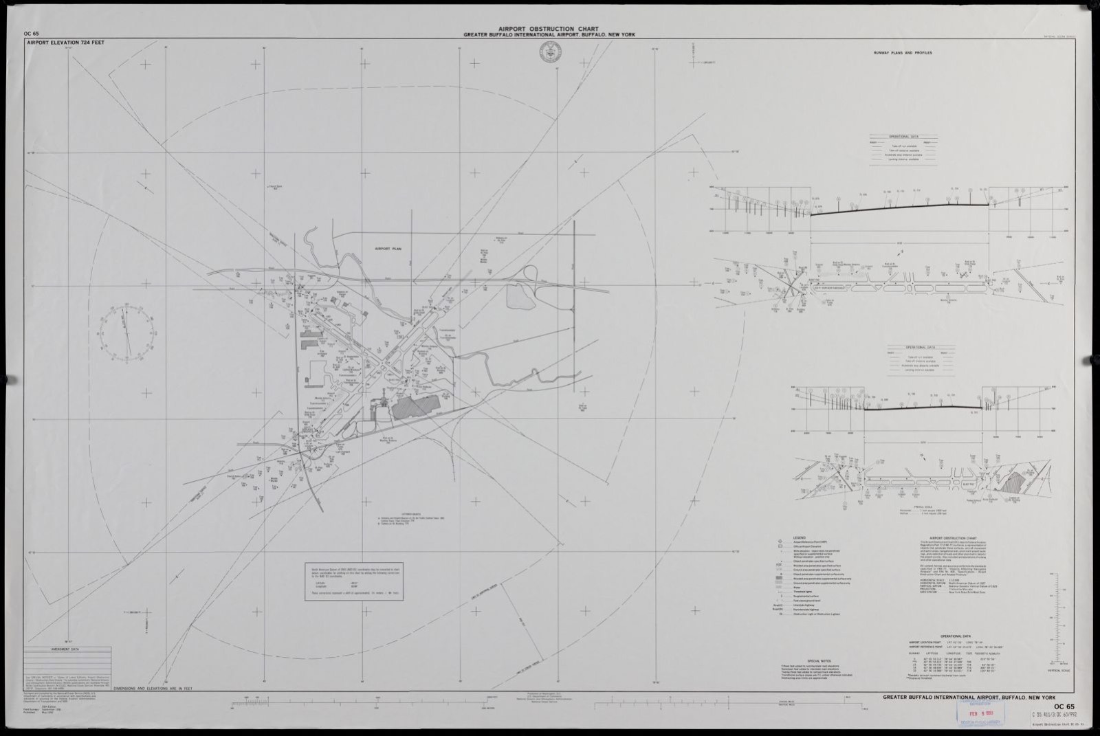 Airport obstruction chart OC 65, Greater Buffalo International Airport, Buffalo, New York, Boston Public Library - undated