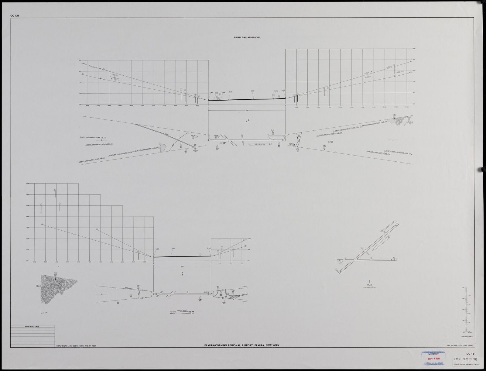 Airport obstruction chart OC 131, Elmira/Corning Regional Airport, Elmira, New York, Boston Public Library - undated