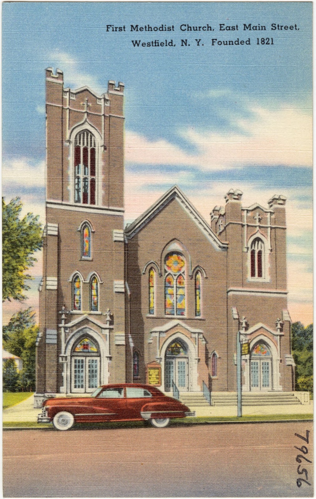 First Methodist Church, East Main Street, Westfield, N. Y. Founded 1821, Boston Public Library - undated