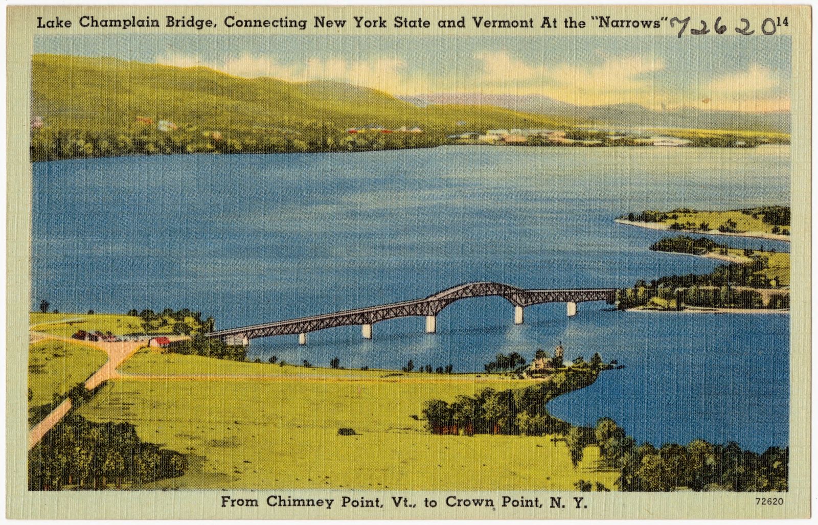 Lake Champlain Bridge, connecting New York State and Vermont at the "Narrows" from Chimney Point, Vt., to Crown Point, N. Y., Boston Public Library - undated