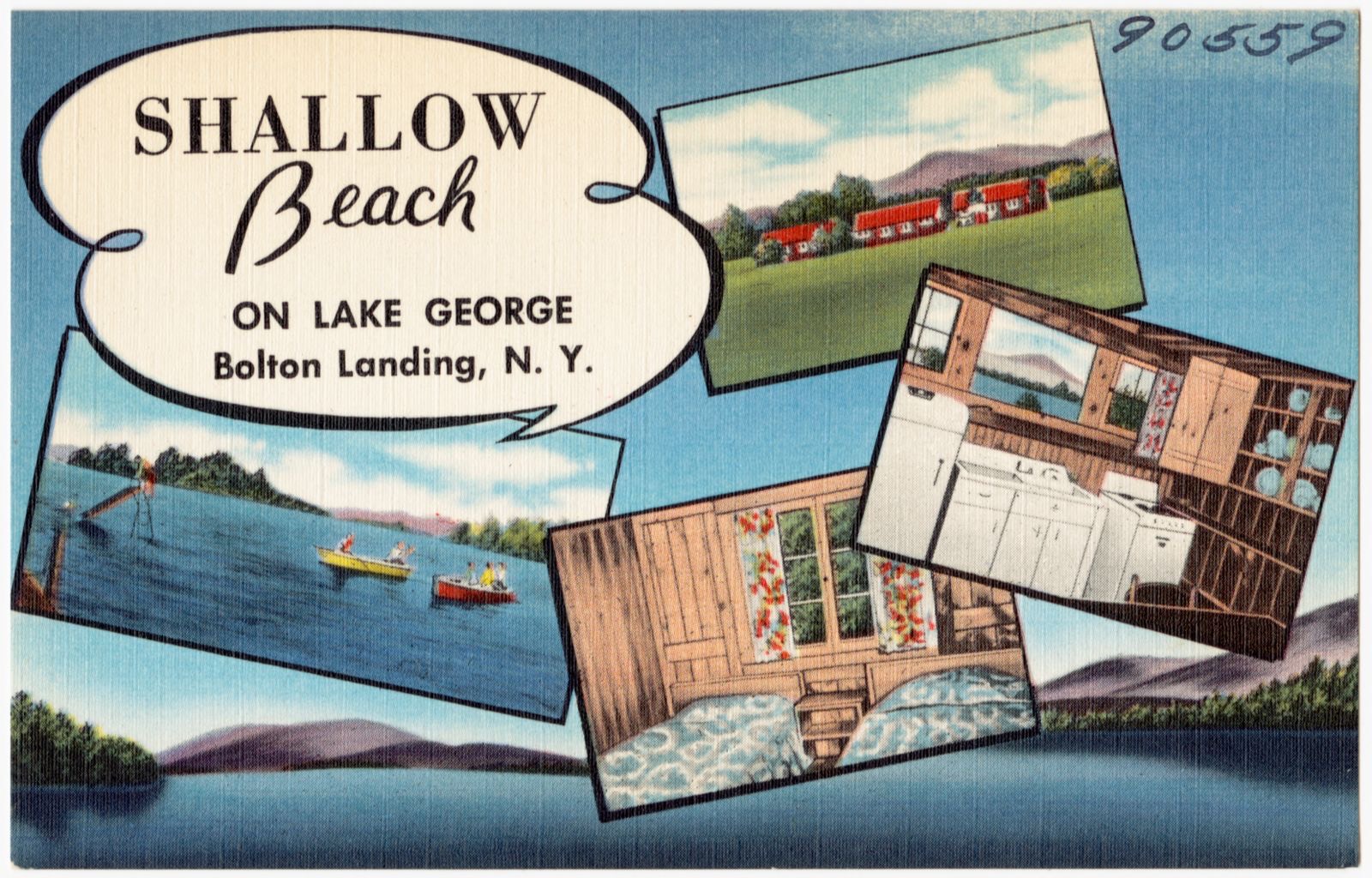 Shallow Beach on Lake George, Bolton Landing, N. Y., Boston Public Library - undated