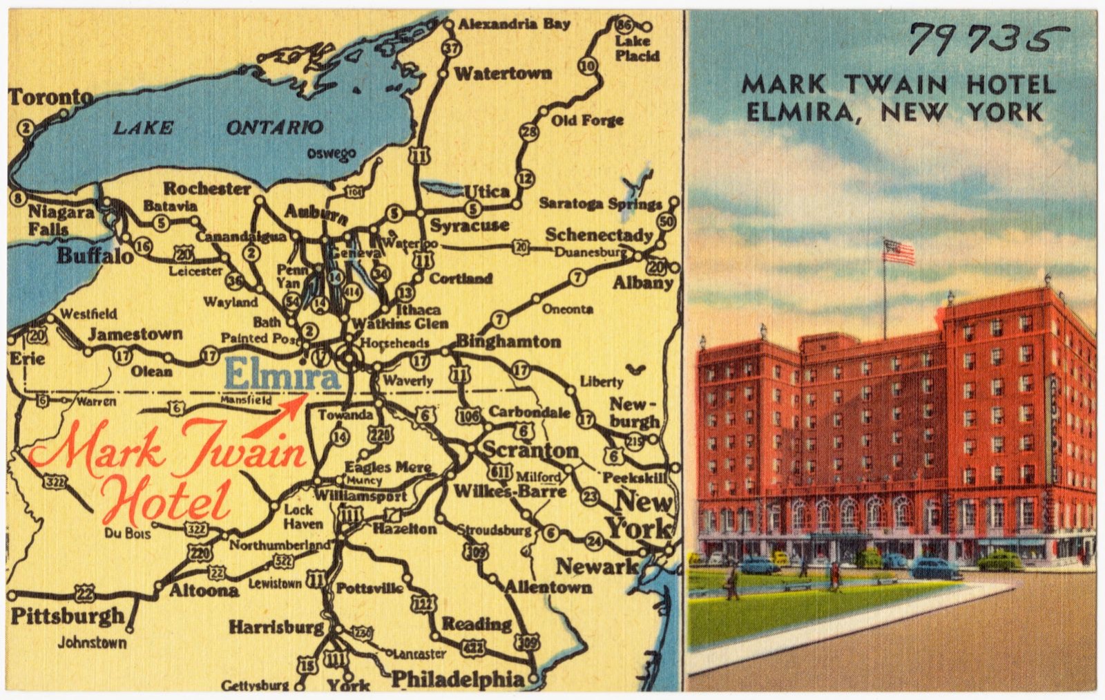 Mark Twain Hotel, Elmira, New York, Boston Public Library - undated