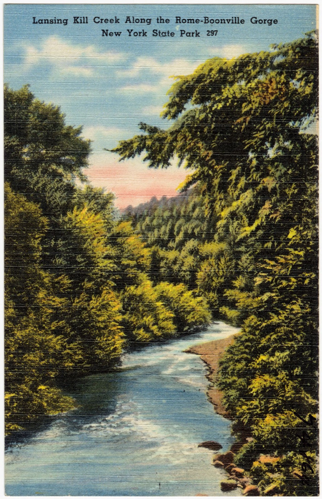 Lansing Kill Creek along the Rome-Boonville Gorge, New York State Park, Boston Public Library - undated