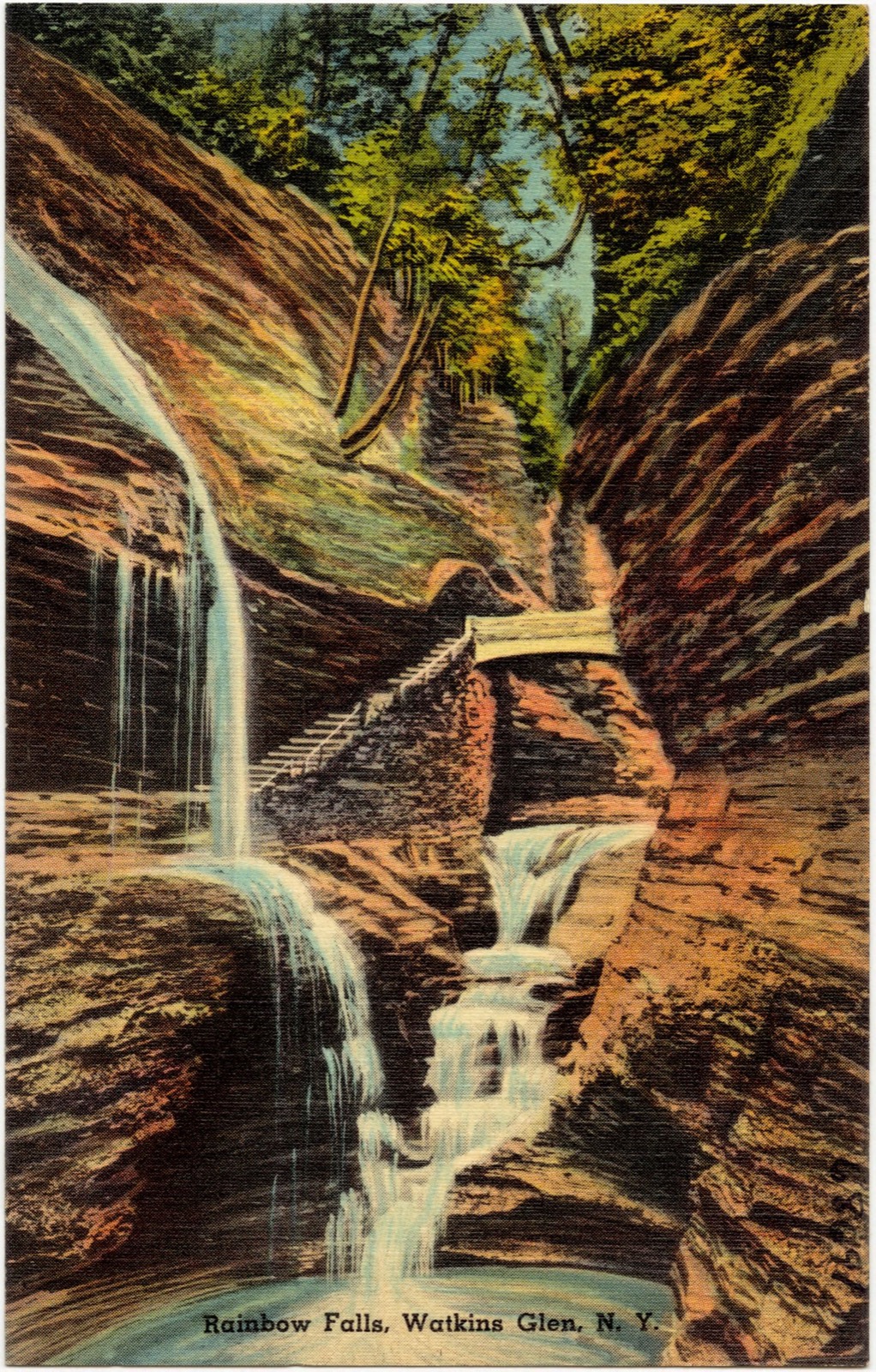 Rainbow falls, Watkins Glen, N. Y., Boston Public Library - undated