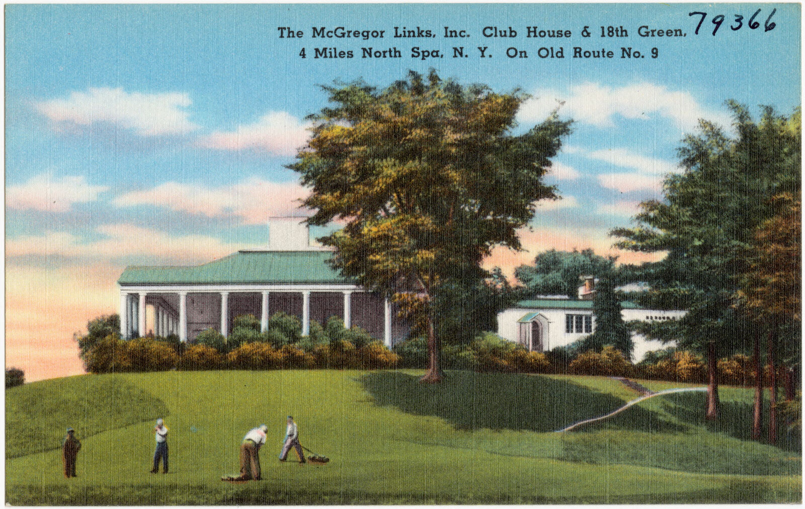The McGregor Links, Inc. club house & 18th green, 4 miles north Spa, N. Y. On old Route No. 9, Boston Public Library - undated