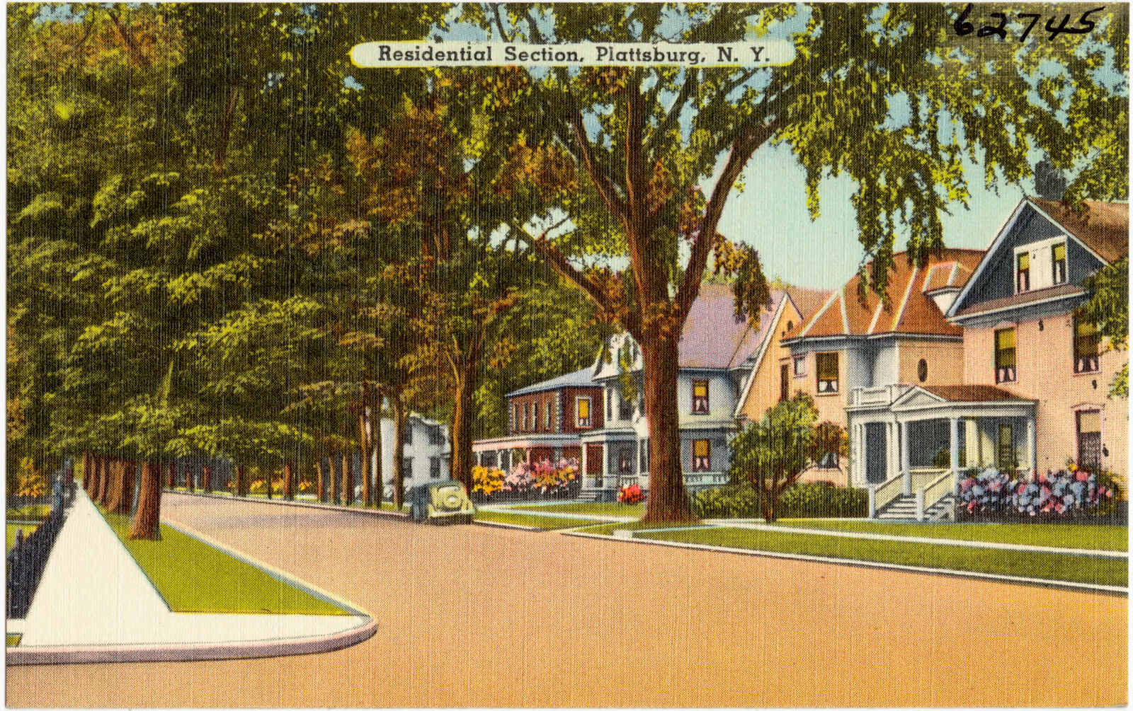 Residential section, Plattsburg, N. Y., Boston Public Library - undated