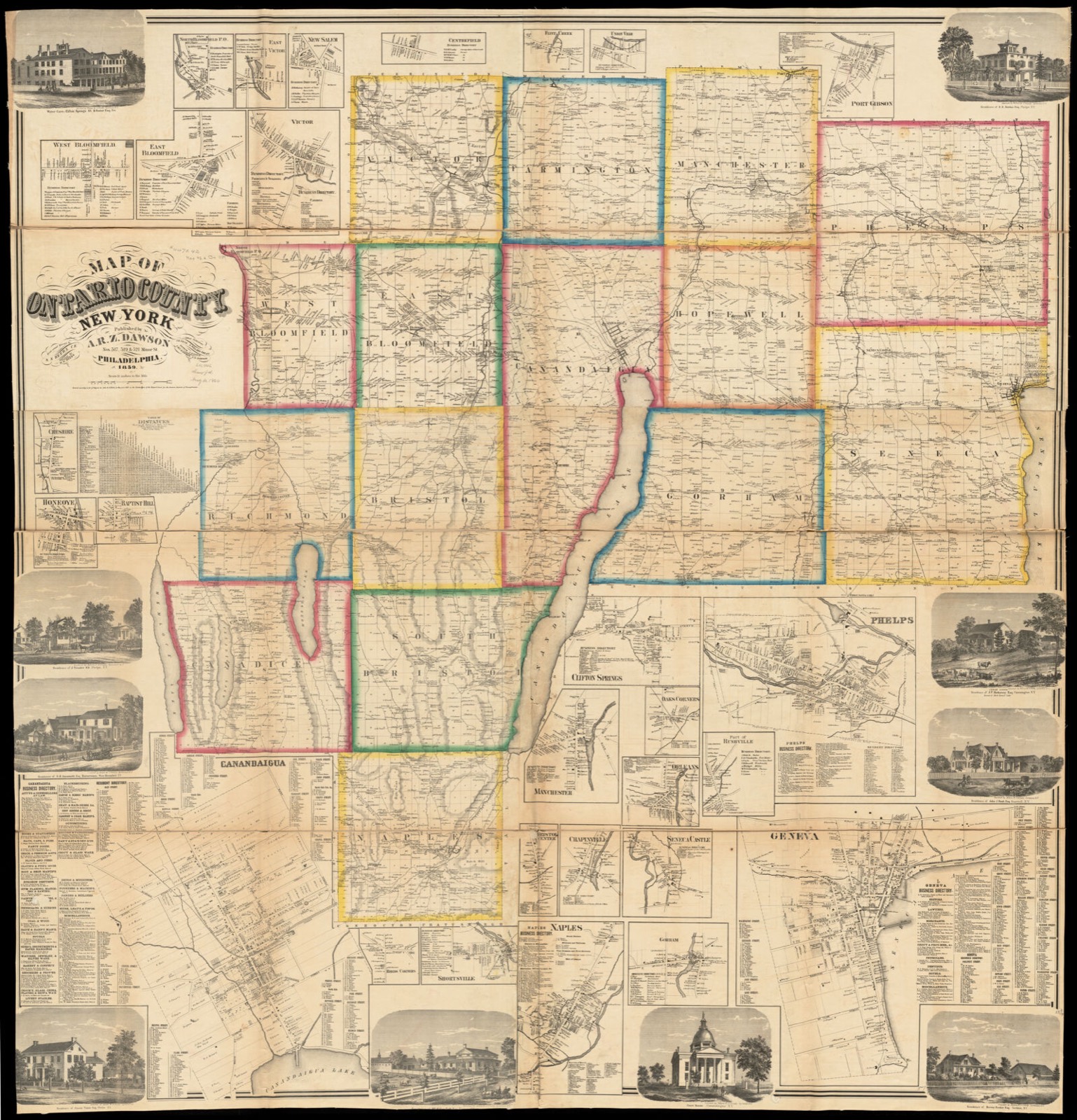 Map of Ontario County, New York from actual surveys, Boston Public Library - undated