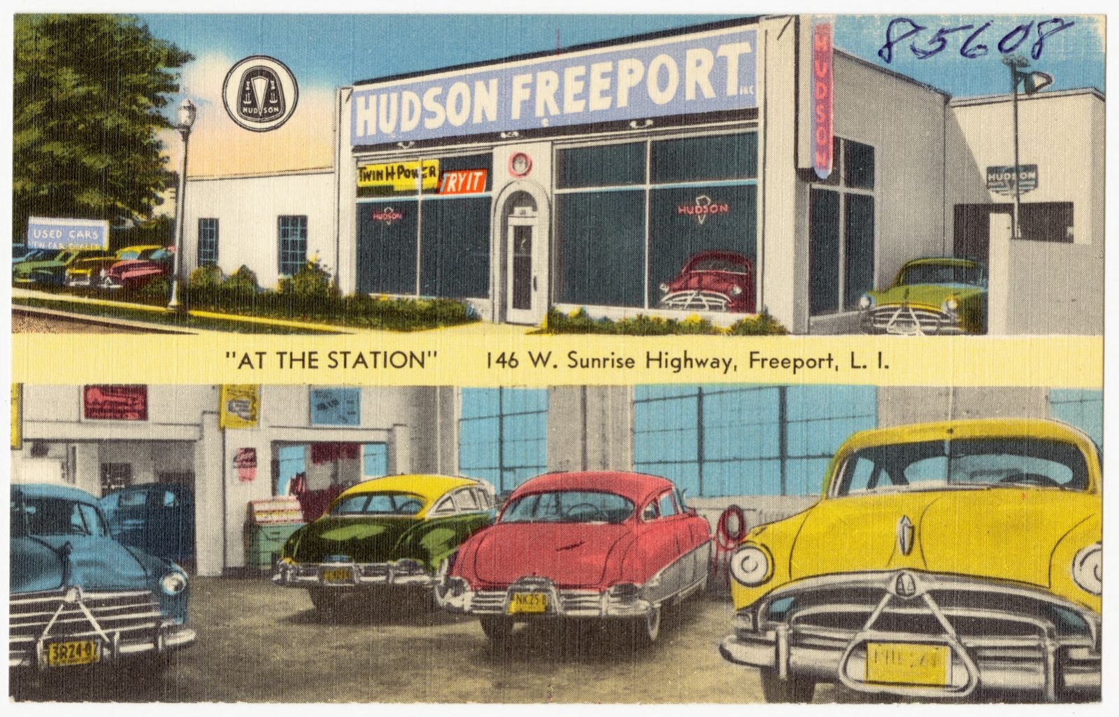 Hudson Freeport. "At the station" 146 W. Sunrise Highway, Freeport, L. I., Boston Public Library - undated