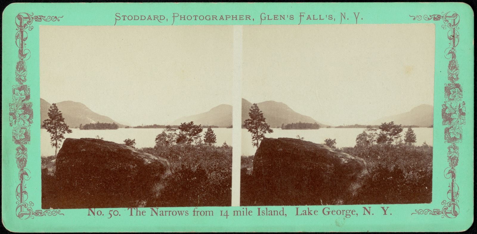 The Narrows from 14 mile Island, Lake George, N. Y., Boston Public Library - undated
